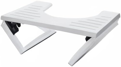 AmazerBath 7 Inches Bamboo Toilet Stool Squat for Adults, Foldable Poop Stool for Bathroom, 0.79" Thickness Potty Step Stool with Non-Slip Strip, No Assembly Required, Space-Saving, White