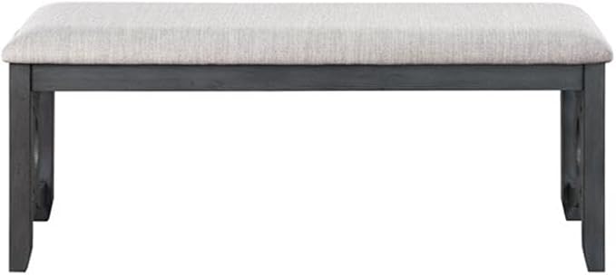 New Classic Furniture Gia Upholstered Dining Bench, Smoky Gray Finish