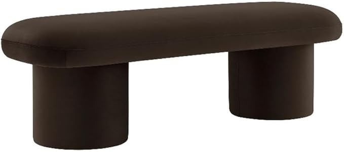 Modway Orla Performance Velvet Upholstered Bench in Chocolate Brown