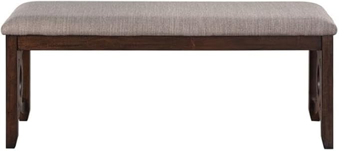 New Classic Furniture Gia Upholstered Dining Bench, Cherry Brown