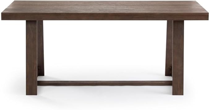 Plank+Beam 72 Inch Farmhouse Dining Table, Solid Wood Rustic Kitchen Table, Large Wooden Rectangular Dinner Table for Dining Room, Home Office, Living Room Furniture, Easy Assembly, Walnut Wirebrush