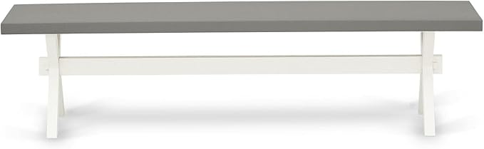 East West Furniture XB096 X-Style Modern Dining Room Bench with Wooden Seat, 60x15x18 Inch, Multi-Color
