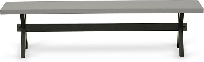 East West Furniture XB696 X-Style Modern Dining Room Bench with Wood Seat, 60x15x18 Inch, Multi-Color
