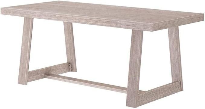 Plank+Beam 72 Inch Farmhouse Dining Table, Solid Wood Rustic Kitchen Table, Large Wooden Rectangular Dinner Table for Dining Room, Home Office, Living Room Furniture, Easy Assembly, Seashell Wirebrush