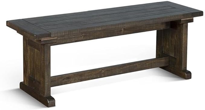 Pemberly Row Farmhouse Wood Kitchen Corner Breakfast Dining Nook Set with Table, Reversible Bench, Chair and Hidden Storage in Tobacco Leaf