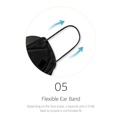 [10 Pack] [LARGE] Authentic KOREA Certified 4-Layers Face Safety Premium KF94 Mask [BLACK] for Adult & High Teens [Made in KOREA]