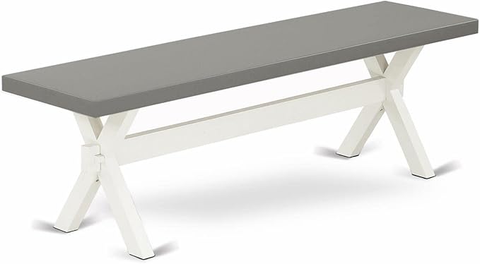 East West Furniture XB096 X-Style Modern Dining Room Bench with Wooden Seat, 60x15x18 Inch, Multi-Color