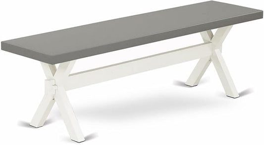 East West Furniture XB096 X-Style Modern Dining Room Bench with Wooden Seat, 60x15x18 Inch, Multi-Color