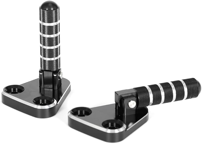 SUPER CUB C125 CNC Rear Folding Step Passenger Footrest Pedal Pegs Compatible with Super Cub 125 JA48 JA58 2018-2024 (Black)