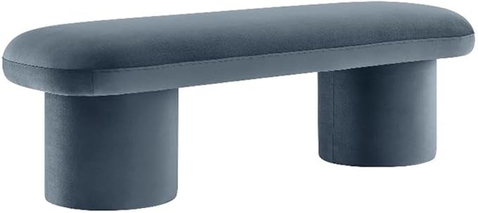 Modway Orla Performance Velvet Upholstered Bench in Cadet Blue