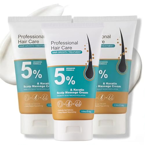 Kormesic 5% ミノキシジル 育毛頭皮マッサージクリーム、プロフェッショナルヘアケアミノキシジル、男女兼用ローズマリービオチン配合育毛剤、素早い再成長＆髪の根を強化（3個）