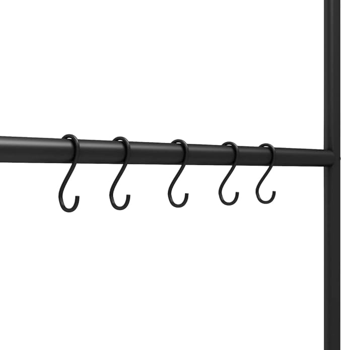 5-Tier Towel Rack Ladder, Modern Metal Wall-Leaning Towel Holder for Bathroom, Decorative Blanket Storage Organizer, Black Iron Finish, 68.9 Inches Tall
