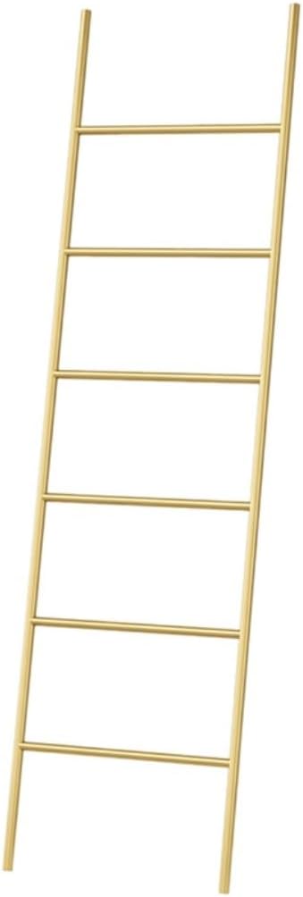 Standing Towel Rack Towel Stand Towel Holder 6 Tier Blanket Holder Blanket Ladder Rack Wall Mounted Metal Standing Towel Drying Storage Rack Towel Shelf Freestanding Towel Rack (Size : Gold)