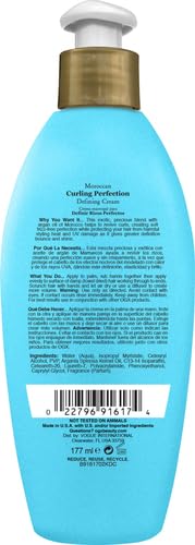 OGX Argan Oil of Morocco Curl-Defining Styling Cream,Anti-Frizz Curl Cream for Curly Hair&All Textures,Cold-Pressed Argan Oil,Paraben-Free,Sulfate-Free Surfactants,Curly Hair Products,6 oz,(Pack of 2)