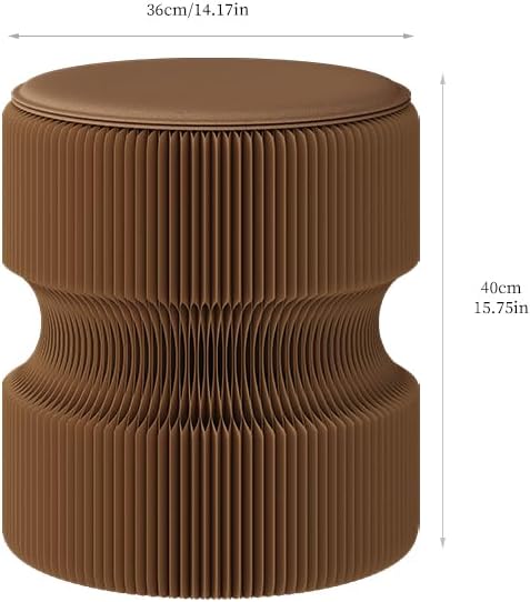 Folding Stool, 660lb Capacity Honeycomb Paper Stool, Eco-Friendly Collapsible Ottoman Side Table, Accordion Design, Portable Sturdy Seat for Home Office Camping Party Mall Booth Gifts, Brown