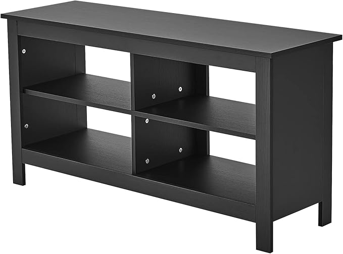 Gyger 43 Inches TV Stand,Mid Century Modern Entertainment Center with 4 Open Shelves Farmhouse TV Media Console Table for Living Room,Bedroom,Television Stand up to 50 Inches(Black)