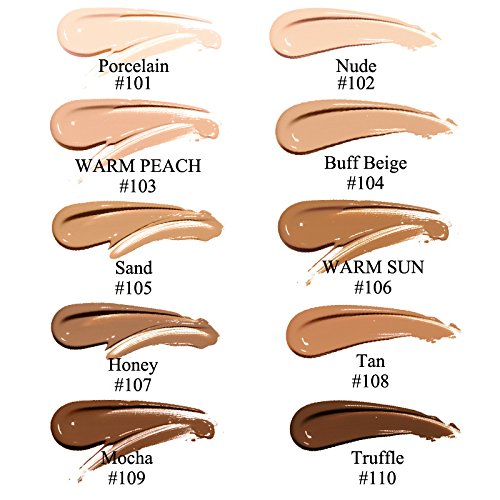 PHOERA Foundation,Flawless Soft Matte Oil Control Liquid Foundation Full Coverage Face Makeup. (101# Porcelain)