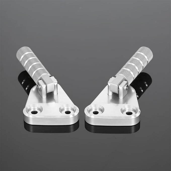 SUPER CUB C125 CNC Rear Folding Step Passenger Footrest Pedal Pegs Compatible with Super Cub 125 JA48 JA58 2018-2024 (Silver)