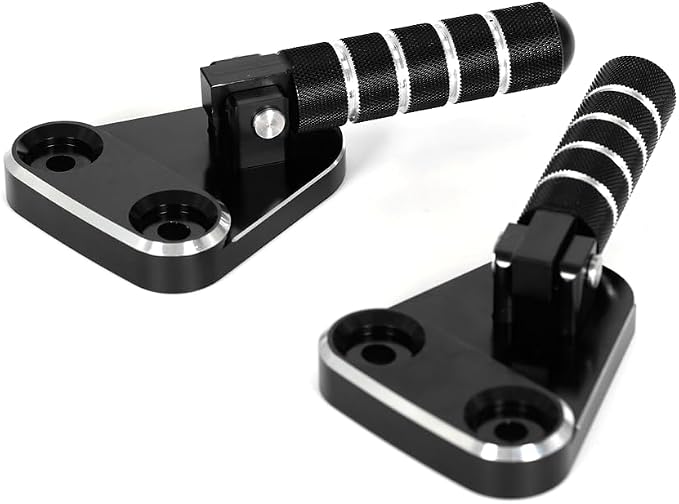 SUPER CUB C125 CNC Rear Folding Step Passenger Footrest Pedal Pegs Compatible with Super Cub 125 JA48 JA58 2018-2024 (Black)
