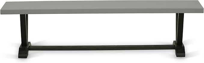 East West Furniture VB697 V-Style Dining Bench with Wood Seat, 72x15x18 Inch, Multi-Color