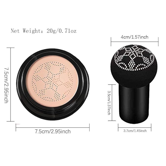 Air Cushion CC Cream Foundation Makeup, BB Cream Makeup, Color Correcting CC Cream, Tattoo cover up, Natural Full Coverage Foundation, Moisturizing Concealer Brighten,Even Skin Tone (2 PCS Nude)