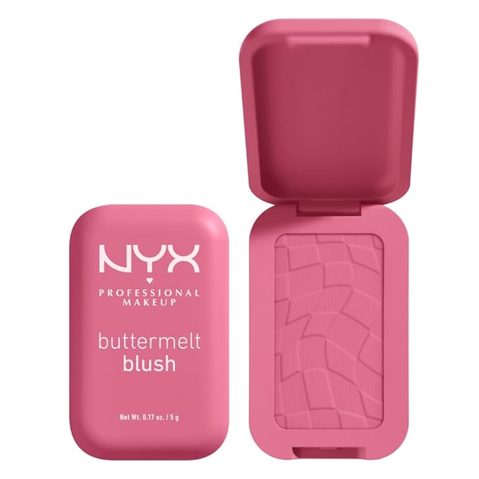 NYX PROFESSIONAL MAKEUP バターメルト パウダーブラッシュ、色あせ・色移りしにくいチーク、最長12時間メイクアップが持続、ヴィーガンフォーミュラ - フォー・ザ・バタ