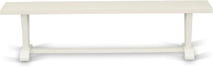 East West Furniture VB027 V-Style Modern Dining Bench with Wood Seat, 72x15x18 Inch, Multi-Color