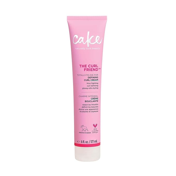 Cake Beauty Curl Defining Cream, The Curl Friend - カールを保湿、定義 - 縮れ毛を抑え、もつれを解消 - アボカドオイル、大豆油、シアバター配合 - 巻き髪用 - 6 fl oz / 177 mL | 保湿、カールを定義、縮れ毛を抑える、もつれを解消、F...