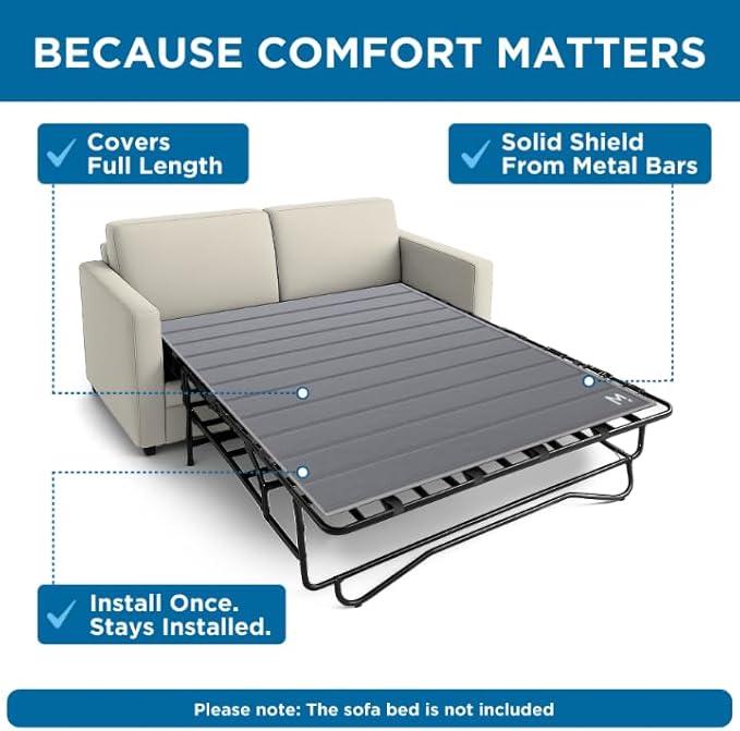 Meliusly Sleeper Sofa Support Board Twin Size (35x64) Permanently Installed Wood Sofa Bed Board for Pull Out Couch, Folds with Frame, Under Mattress Bar Shield, Sofa Bed Support, Folding Bed Board