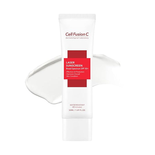 Cell Fusion C Laser Sunscreen SPF 50, Korean Sunscreen for Sensitive, Acne-prone Skin, Ceramide & Collagen, Lightweight & Non-Greasy, Water Resistant, 50ml / 1.69 fl. oz
