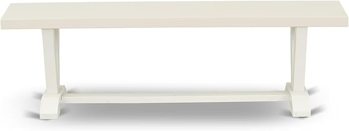 East West Furniture VB026 V-Style Modern Dining Room Bench with Solid Wood Seat, 60x15x18 Inch, Multi-Color