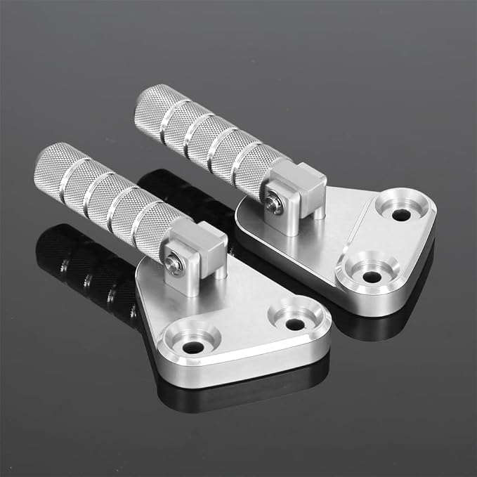 SUPER CUB C125 CNC Rear Folding Step Passenger Footrest Pedal Pegs Compatible with Super Cub 125 JA48 JA58 2018-2024 (Silver)