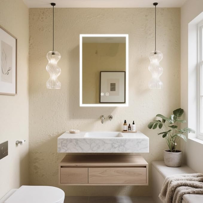 LED White Medicine Cabinet with Light,16×24inch,Recess Mirror Cabinet for Bathroom,3 Color,Dimmable,Demister,Detachable Side Plate,Recess Mount or Surface Mount