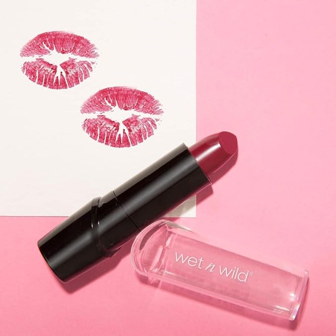 wet n wild Silk Finish Lipstick,Hydrating Rich Buildable Lip Color,Formulated with Vitamins A,E,& Macadamia for Ultimate Hydration,Cruelty-Free & Vegan - Just Garnet,(Pack of 2)