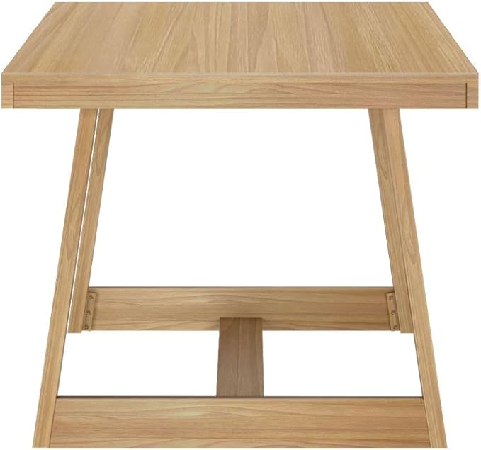Plank+Beam 72 Inch Farmhouse Dining Table,Solid Wood Rustic Kitchen Table, for Dining Room, Home Office, Living Room Furniture, Easy Assembly, Blonde Wirebrush