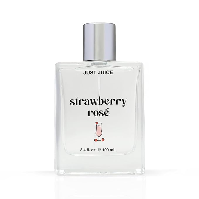 Just Juice Strawberry Rosé - Sparkling Strawberry Perfume for Women and Men - Raspberry, Rose, Vanilla Musk Summer Perfume - 3.4 oz