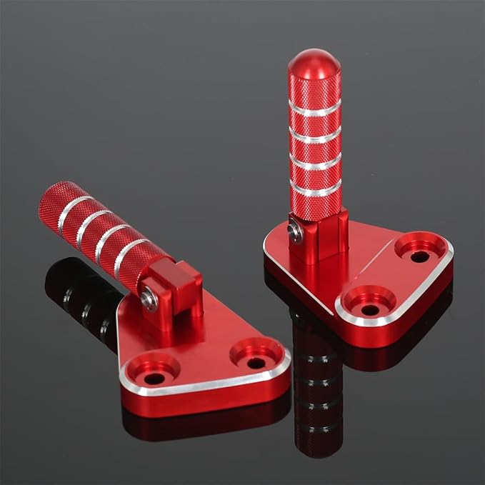 SUPER CUB C125 CNC Rear Folding Step Passenger Footrest Pedal Pegs Compatible with Super Cub 125 JA48 JA58 2018-2024 (Red)