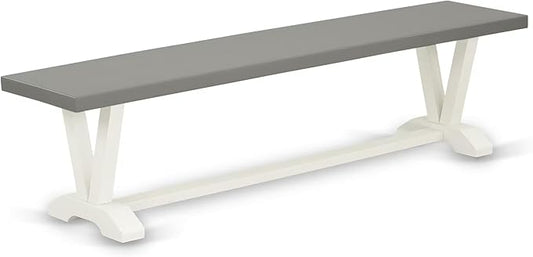 East West Furniture VB097 V-Style Dining Table Bench with Wooden Seat, 72x15x18 Inch, Multi-Color