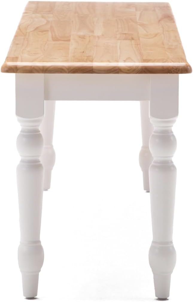 Boraam Windsor Farmhouse Backless Bench, Cream/Natural