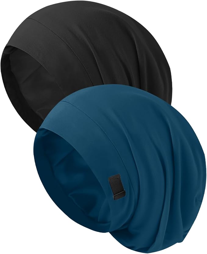 Silk Bonnet for Sleeping Women, Adjustable Silky Satin Lined Sleep Cap, Silk Hair Wrap Slouch Beanie Hat