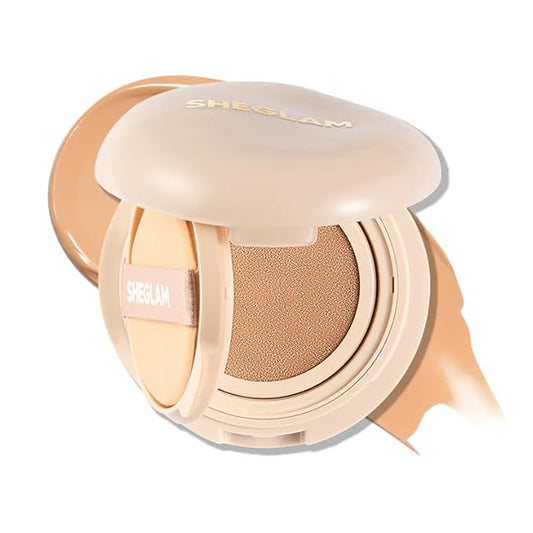 SHEGLAM Lock & Go Long-Lasting Cushion Foundation Soft Matte Weightless Waterproof for Flawless Base Makeup-Warm Vanilla