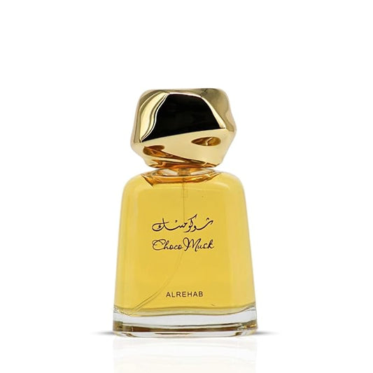 アル・リハブ チョコ ムスク オードパルファム 男女兼用 - 100ml (3.4 oz) | 温かみのあるスパイシーなグルマン系香水 チョコレート、バニラ、アンバーの香り | 甘く、ムスクの香りがして、やみつきになる | 持続性のあるアラビア産ココアフレグランス