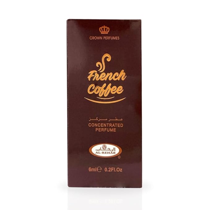 Al-Rehab French Coffee Premium Arabian Perfume Oils for Women 6ML (0.2OZ) - Long Lasting Concentrated Perfume Oil with Rich, Alluring Women's Fragrance - Ideal For Daily Wear Or Special Occasions