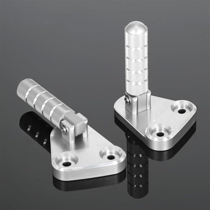 SUPER CUB C125 CNC Rear Folding Step Passenger Footrest Pedal Pegs Compatible with Super Cub 125 JA48 JA58 2018-2024 (Silver)