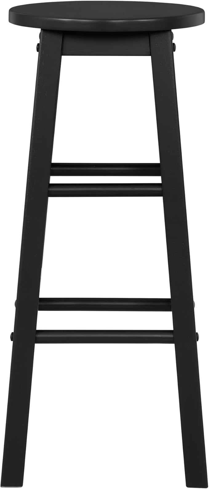 Linon Zeke Black Solid Wood Backless Round Barstool with 29 inch Seat Height