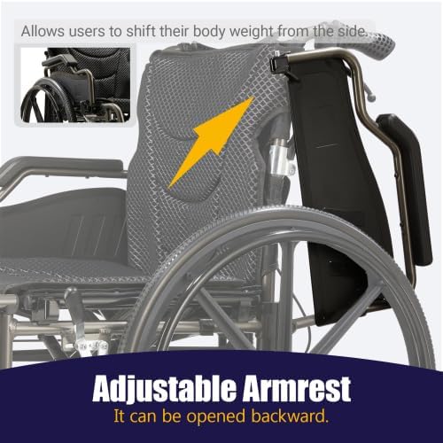 Lightweight Foldable Manual Wheelchair for Adults with 18" Seat & 275 lbs Capacity - Front/Rear Locking Brakes, 24" Quick-Release PU Wheels, Removable Footrest (Nano Gray)