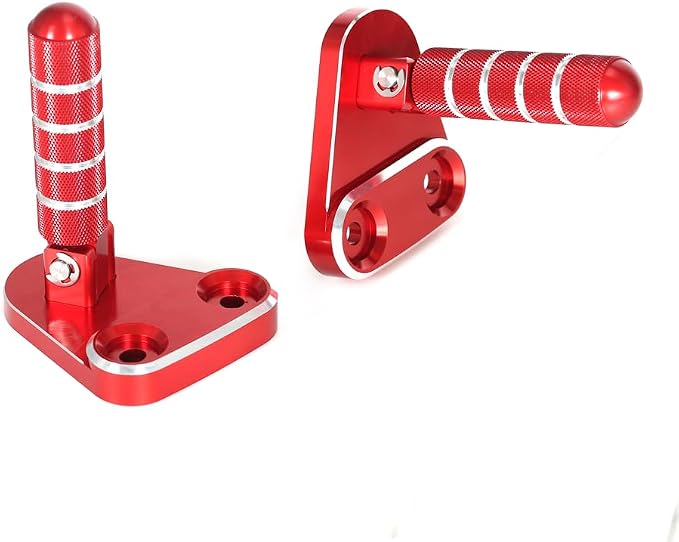 SUPER CUB C125 CNC Rear Folding Step Passenger Footrest Pedal Pegs Compatible with Super Cub 125 JA48 JA58 2018-2024 (Red)