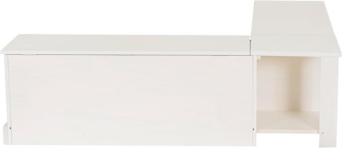 Linon Harris White Solid Pine Backless Nook with Interior Storage