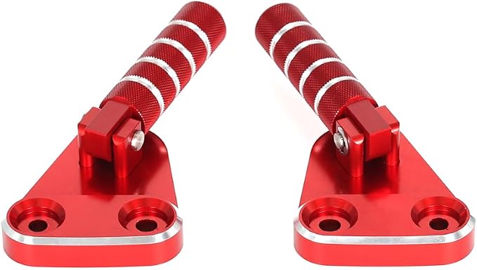 SUPER CUB C125 CNC Rear Folding Step Passenger Footrest Pedal Pegs Compatible with Super Cub 125 JA48 JA58 2018-2024 (Red)