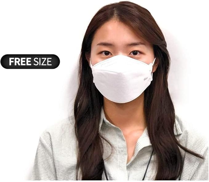 KN FLAX - フェイス保護マスク (ホワイト) [韓国製] [個別包装10枚] 4層プレミアムKF94認定安全マスク 大人用 [英語パッケージ]